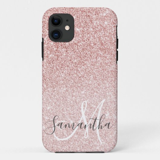 Moderne roze glitter Sparkles Persoonlijk Case-Mate iPhone Case (Achterkant)