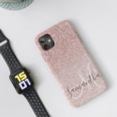 Moderne roze glitter Sparkles Persoonlijk Case-Mate iPhone Case