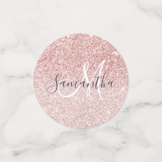 Moderne roze glitter Sparkles Persoonlijk Confetti (Kleine voorkant)