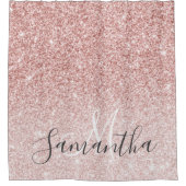 Moderne roze glitter Sparkles Persoonlijk Douchegordijn (Voorkant)