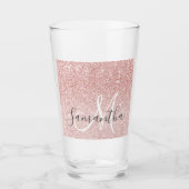 Moderne roze glitter Sparkles Persoonlijk Glas (Voorkant)