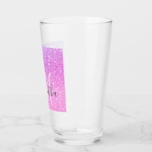 Moderne roze glitter Sparkles Persoonlijk Glas (Links)