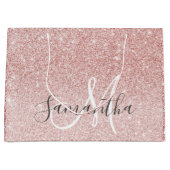 Moderne roze glitter Sparkles Persoonlijk Groot Cadeauzakje (Voorkant)