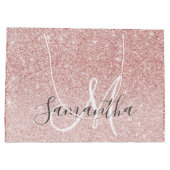 Moderne roze glitter Sparkles Persoonlijk Groot Cadeauzakje (Achterkant)
