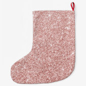 Moderne roze glitter Sparkles Persoonlijk Grote Kerstsok (Achterkant)