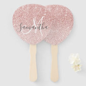 Moderne roze glitter Sparkles Persoonlijk Handwaaier (Voorkant en achterkant)
