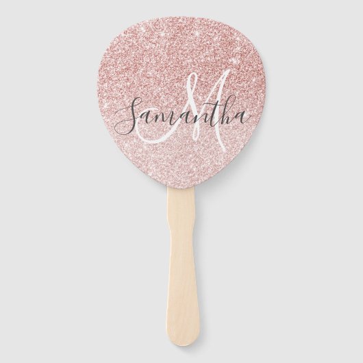 Moderne roze glitter Sparkles Persoonlijk Handwaaier (Voorkant)