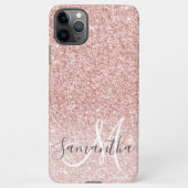 Moderne roze glitter Sparkles Persoonlijk iPhone Hoesje (Achterkant)