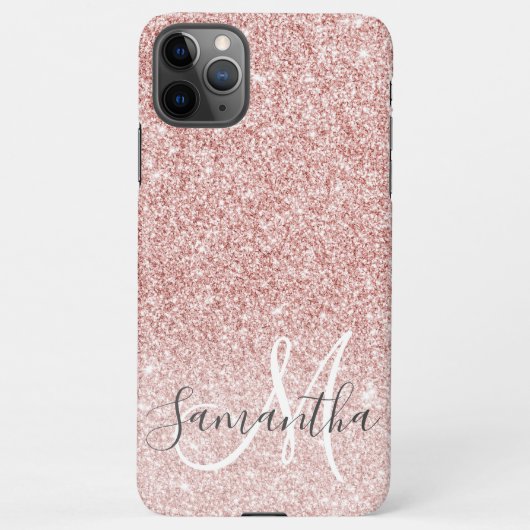 Moderne roze glitter Sparkles Persoonlijk iPhone Hoesje (Achterkant)