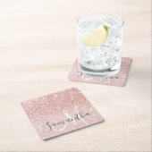 Moderne roze glitter Sparkles Persoonlijk Kartonnen Onderzetters (Insitu)