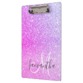 Moderne roze glitter Sparkles Persoonlijk Klembord (Links)