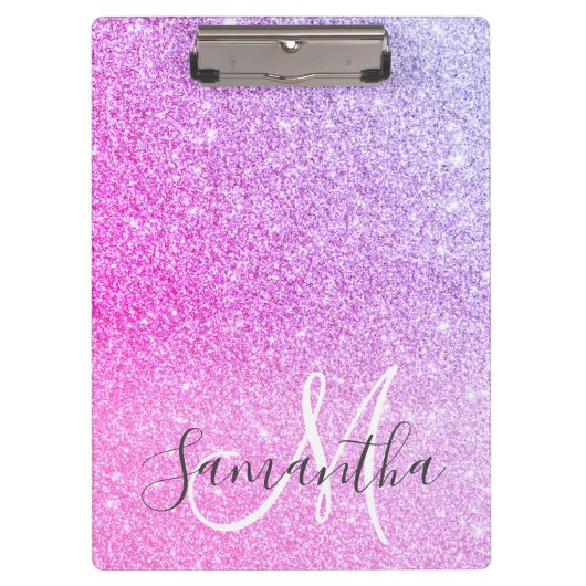 Moderne roze glitter Sparkles Persoonlijk Klembord (Voorkant)