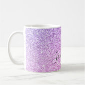 Moderne roze glitter Sparkles Persoonlijk Koffiemok (Links)