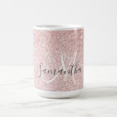 Moderne roze glitter Sparkles Persoonlijk Koffiemok (Center)