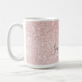 Moderne roze glitter Sparkles Persoonlijk Koffiemok (Links)