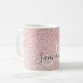 Moderne roze glitter Sparkles Persoonlijk Koffiemok (Voorkant links)