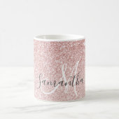 Moderne roze glitter Sparkles Persoonlijk Koffiemok (Center)