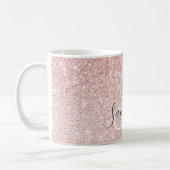 Moderne roze glitter Sparkles Persoonlijk Koffiemok (Links)