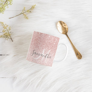 Moderne roze glitter Sparkles Persoonlijk Koffiemok