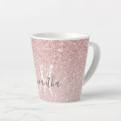 Moderne roze glitter Sparkles Persoonlijk Latte Mok (Rechterhoek)