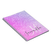 Moderne roze glitter Sparkles Persoonlijk Notitieboek (Rechterzijde)