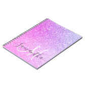 Moderne roze glitter Sparkles Persoonlijk Notitieboek (Linkerzijde)