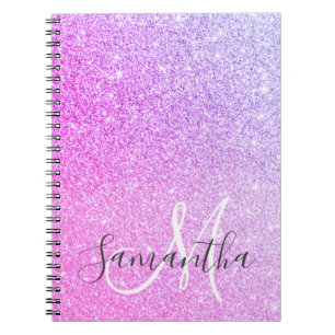 Moderne roze glitter Sparkles Persoonlijk Notitieboek