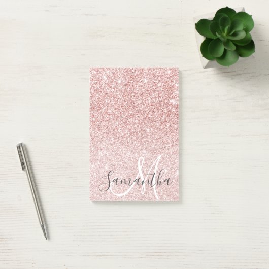 Moderne roze glitter Sparkles Persoonlijk Post-it® Notes (Kantoor)