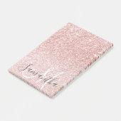 Moderne roze glitter Sparkles Persoonlijk Post-it® Notes (Schuin)