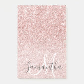 Moderne roze glitter Sparkles Persoonlijk Post-it® Notes (Voorkant)