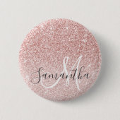 Moderne roze glitter Sparkles Persoonlijk Ronde Button 5,7 Cm (Voorkant)