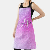 Moderne roze glitter Sparkles Persoonlijk Schort (Insitu)