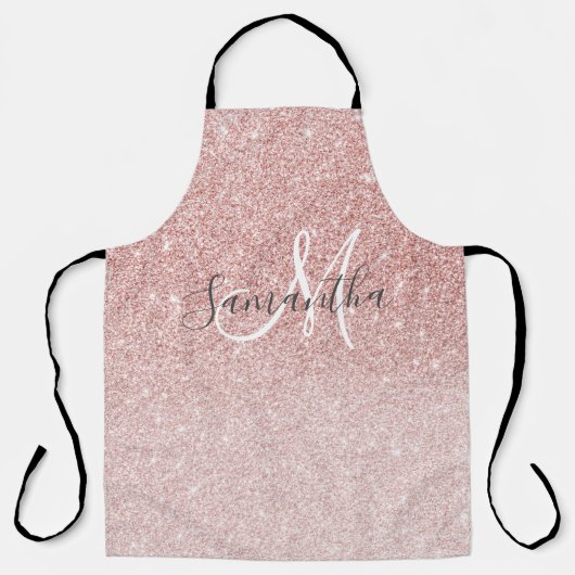 Moderne roze glitter Sparkles Persoonlijk Schort (Voorkant)