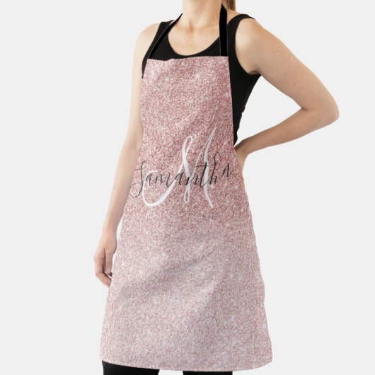 Moderne roze glitter Sparkles Persoonlijk Schort (Insitu)