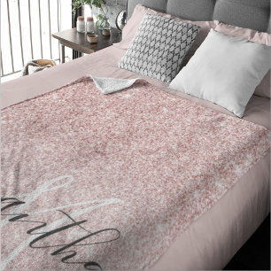 Moderne roze glitter Sparkles Persoonlijk Sherpa Deken