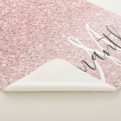 Moderne roze glitter Sparkles Persoonlijk Sherpa Deken (3/4)