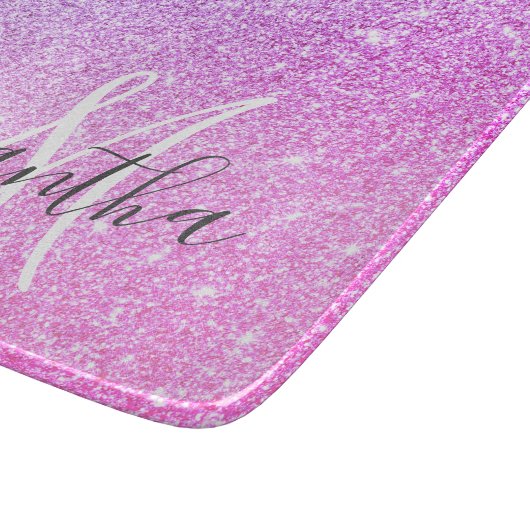 Moderne roze glitter Sparkles Persoonlijk Snijplank (Hoek)
