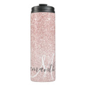 Moderne roze glitter Sparkles Persoonlijk Thermosbeker (Voorkant)