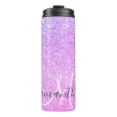 Moderne roze glitter Sparkles Persoonlijk Thermosbeker (Voorkant)