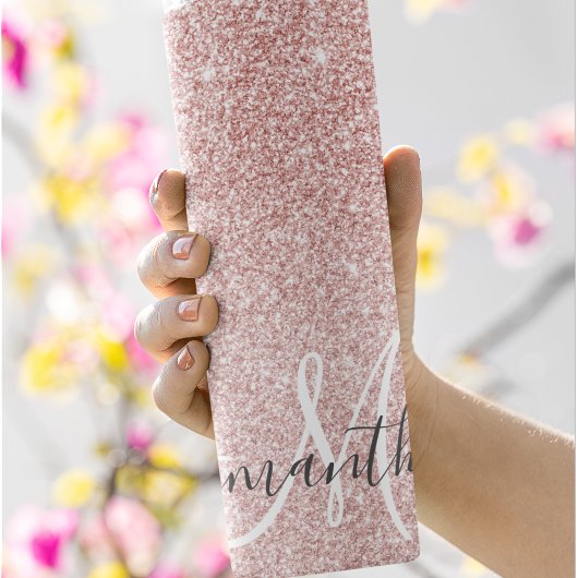 Moderne roze glitter Sparkles Persoonlijk Thermosbeker