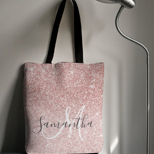 Moderne roze glitter Sparkles Persoonlijk Tote Bag