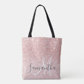 Moderne roze glitter Sparkles Persoonlijk Tote Bag (Achterkant)