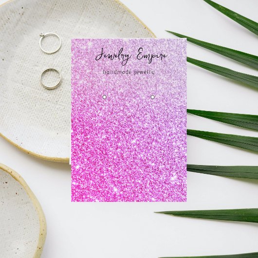 Moderne Roze Glitter Sparkles Verdienende Houder Visitekaartje