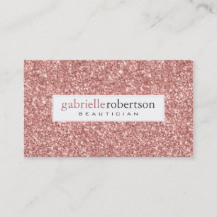 Moderne Roze Glitter Textuur Witte accenten Visitekaartje