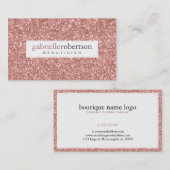 Moderne Roze Glitter Textuur Witte accenten Visitekaartje (Voorkant / Achterkant)