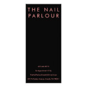 Moderne Roze Glitter Typografie Salon Menu Kaarten (Achterkant)