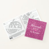 Moderne roze glitter Zelfgemaakt met liefde Notebo Notitieboek (Binnen)