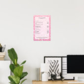 Moderne, roze glittersalon prijstlijst Poster (Thuiskantoor)