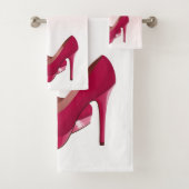 Moderne roze glitterschijven en hoge niveaus bad handdoek (Insitu)