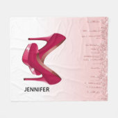 Moderne roze glitterschijven en hoge niveaus fleece deken (Voorkant (Horizontaal))